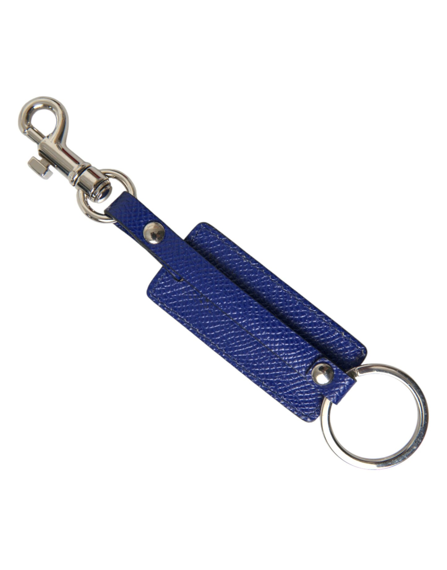 Dolce & Gabbana Elegant Blue Trifold Calf Leather Key Holder - KALAJ