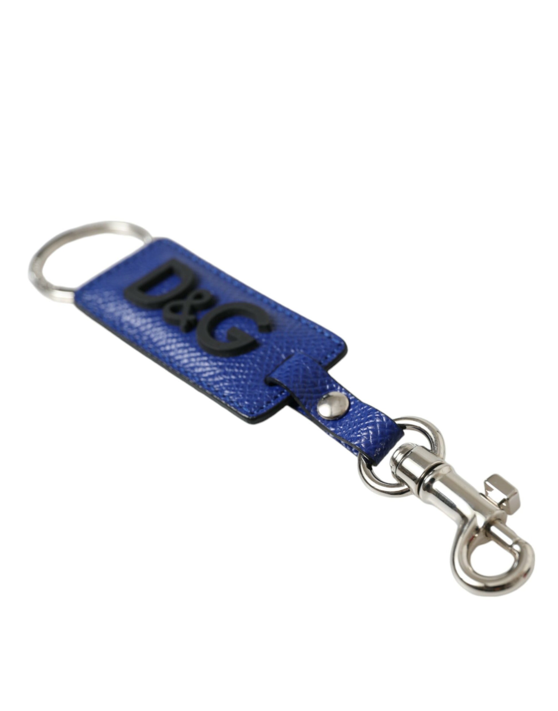 Dolce & Gabbana Elegant Blue Trifold Calf Leather Key Holder - KALAJ