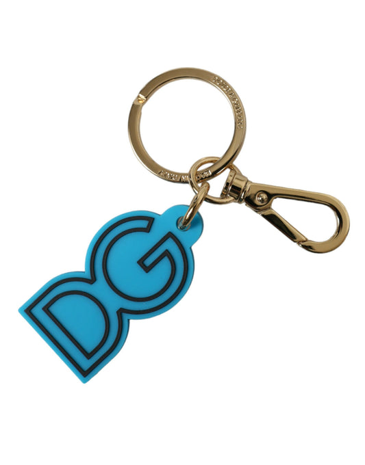 Dolce & Gabbana Elegant Blue & Gold Keychain Accessory - KALAJ