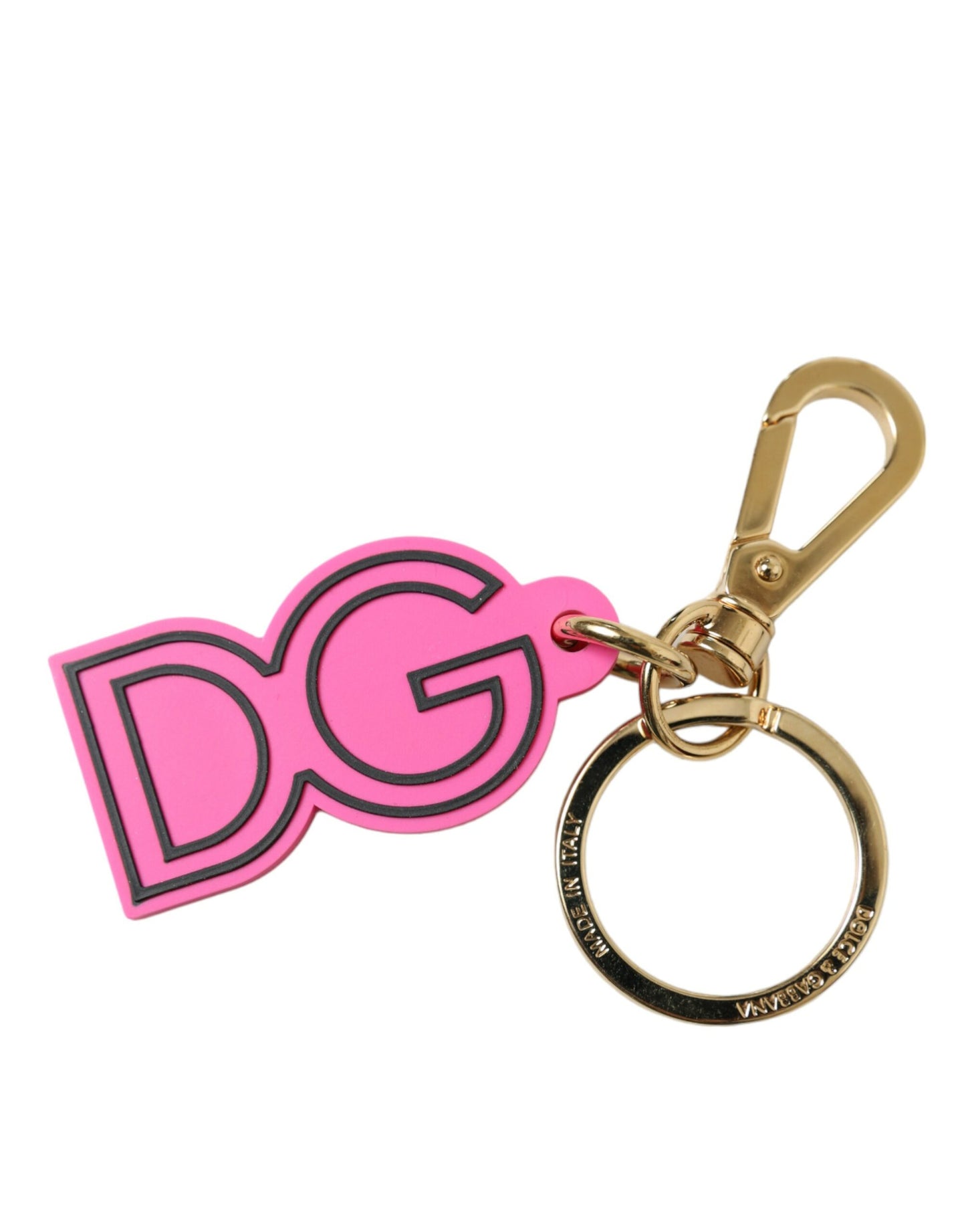 Dolce & Gabbana Chic Gold and Pink Logo Keychain - KALAJ