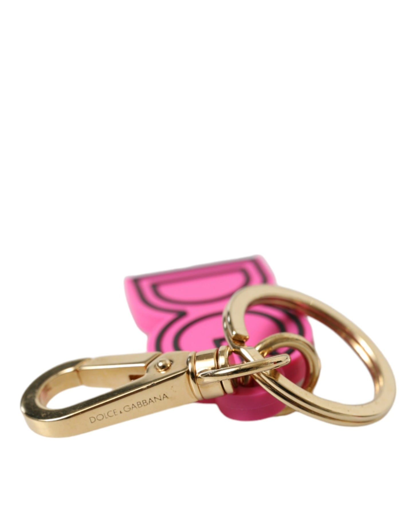 Dolce & Gabbana Chic Gold and Pink Logo Keychain - KALAJ