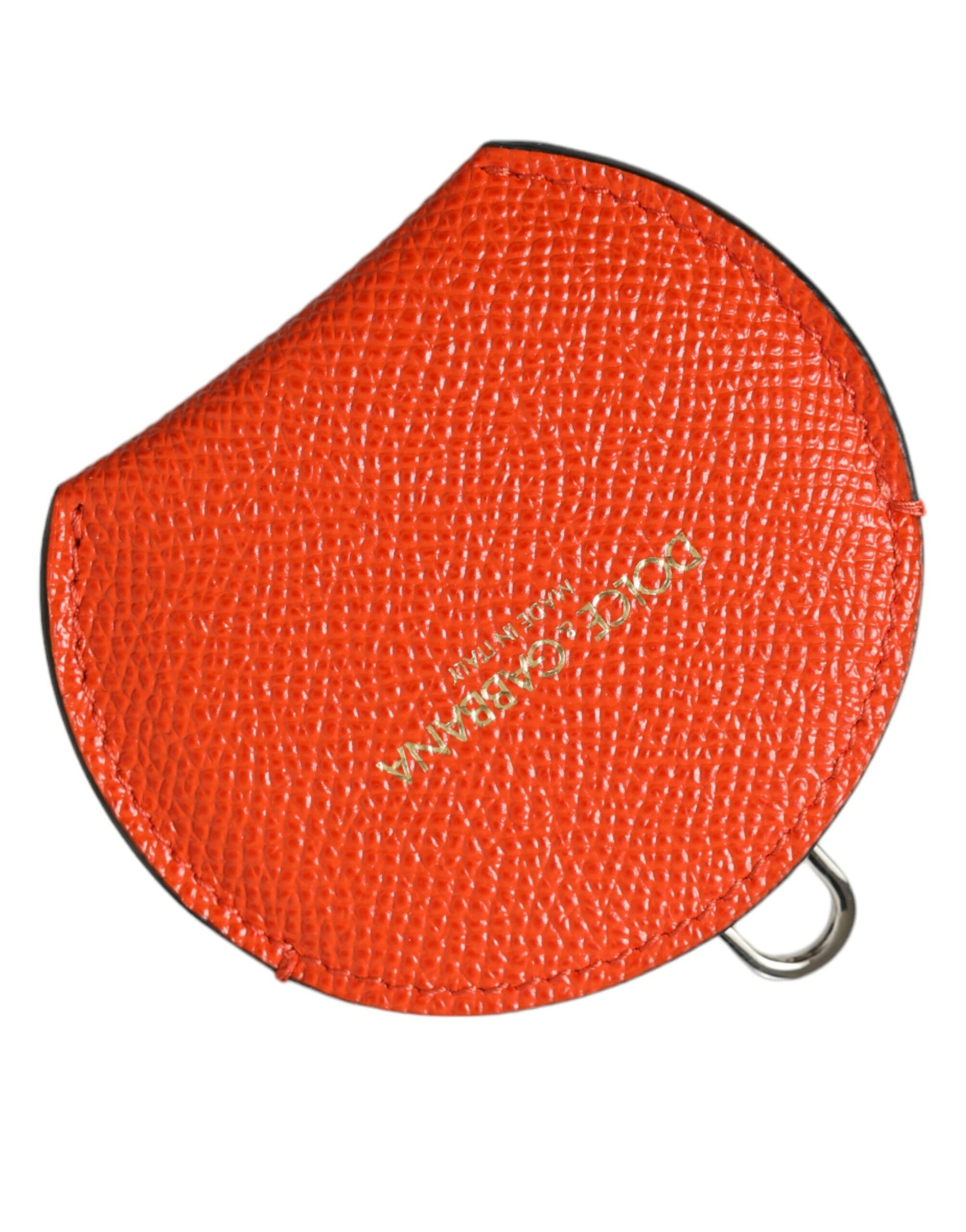 Dolce & Gabbana Elegant Orange Leather Mirror Holder - KALAJ