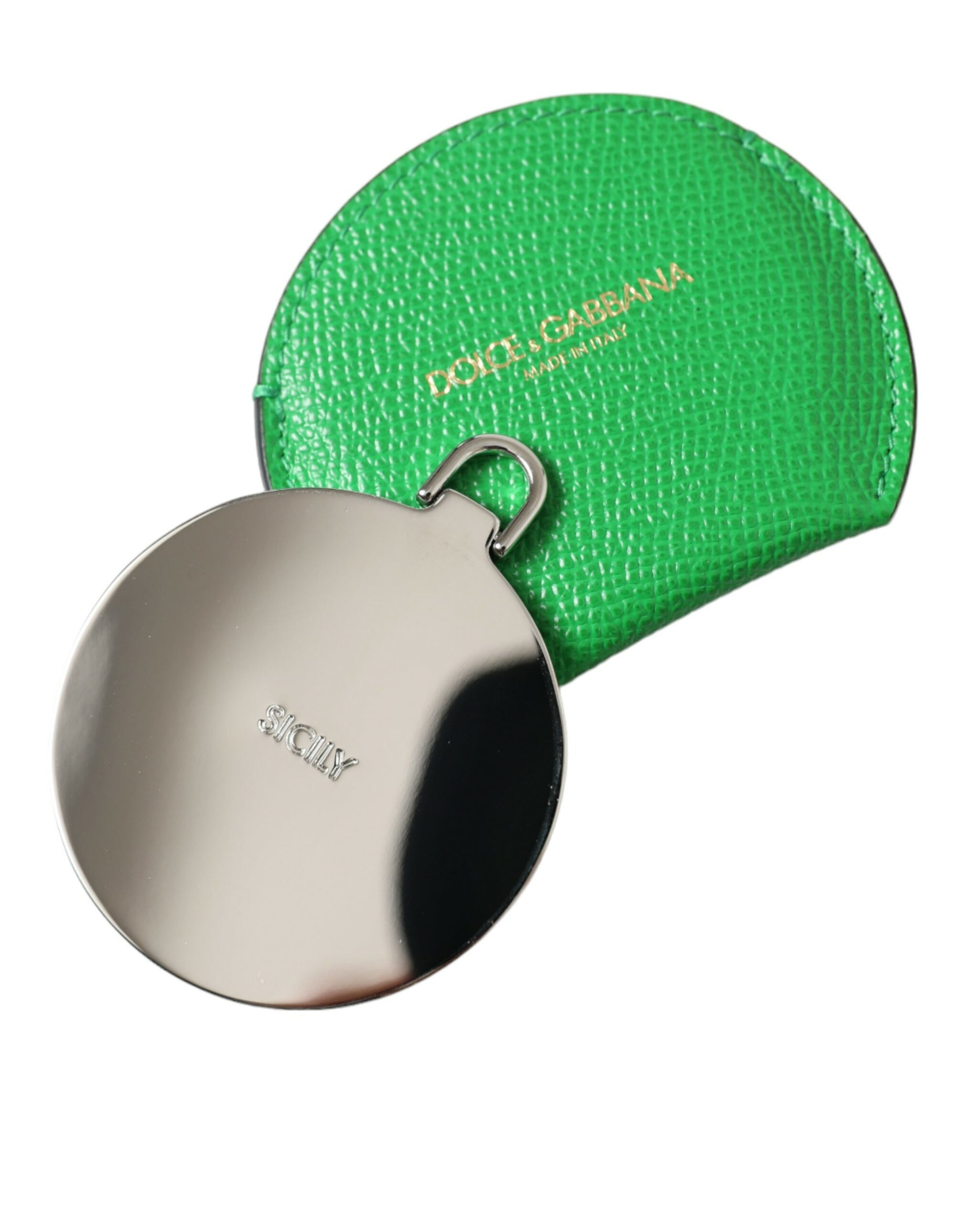 Dolce & Gabbana Emerald Leather Hand Mirror Holder - KALAJ