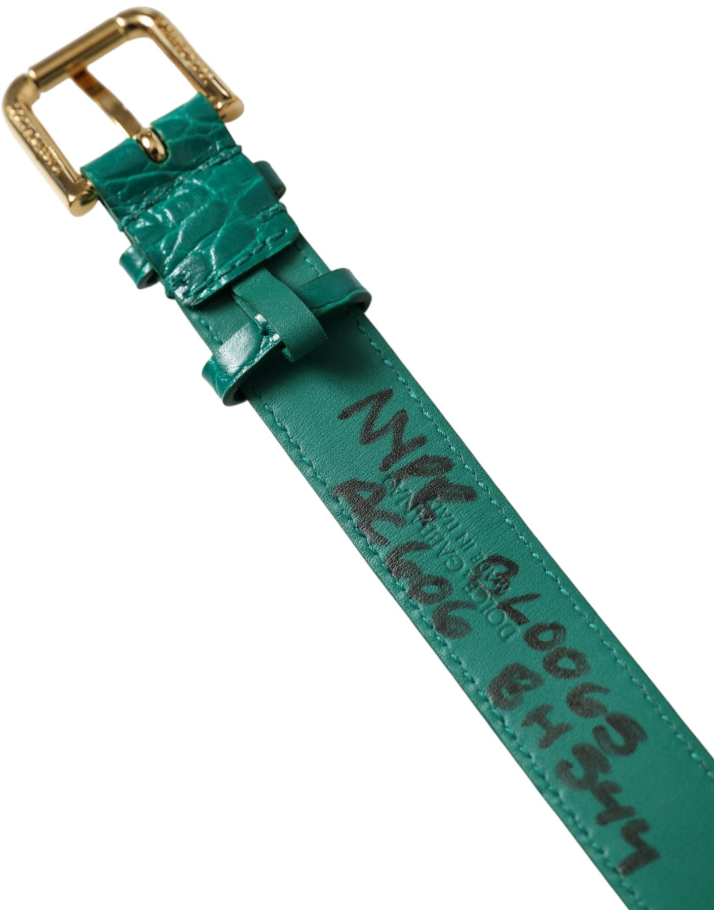 Dolce & Gabbana Elegant Green Leather Neck Band - KALAJ