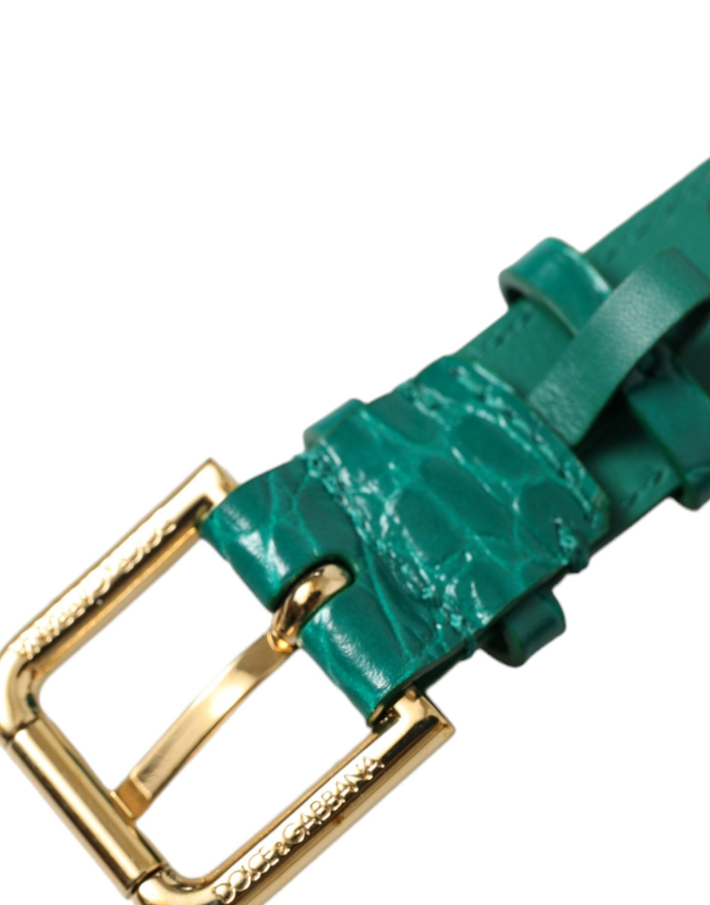 Dolce & Gabbana Elegant Green Leather Neck Band - KALAJ