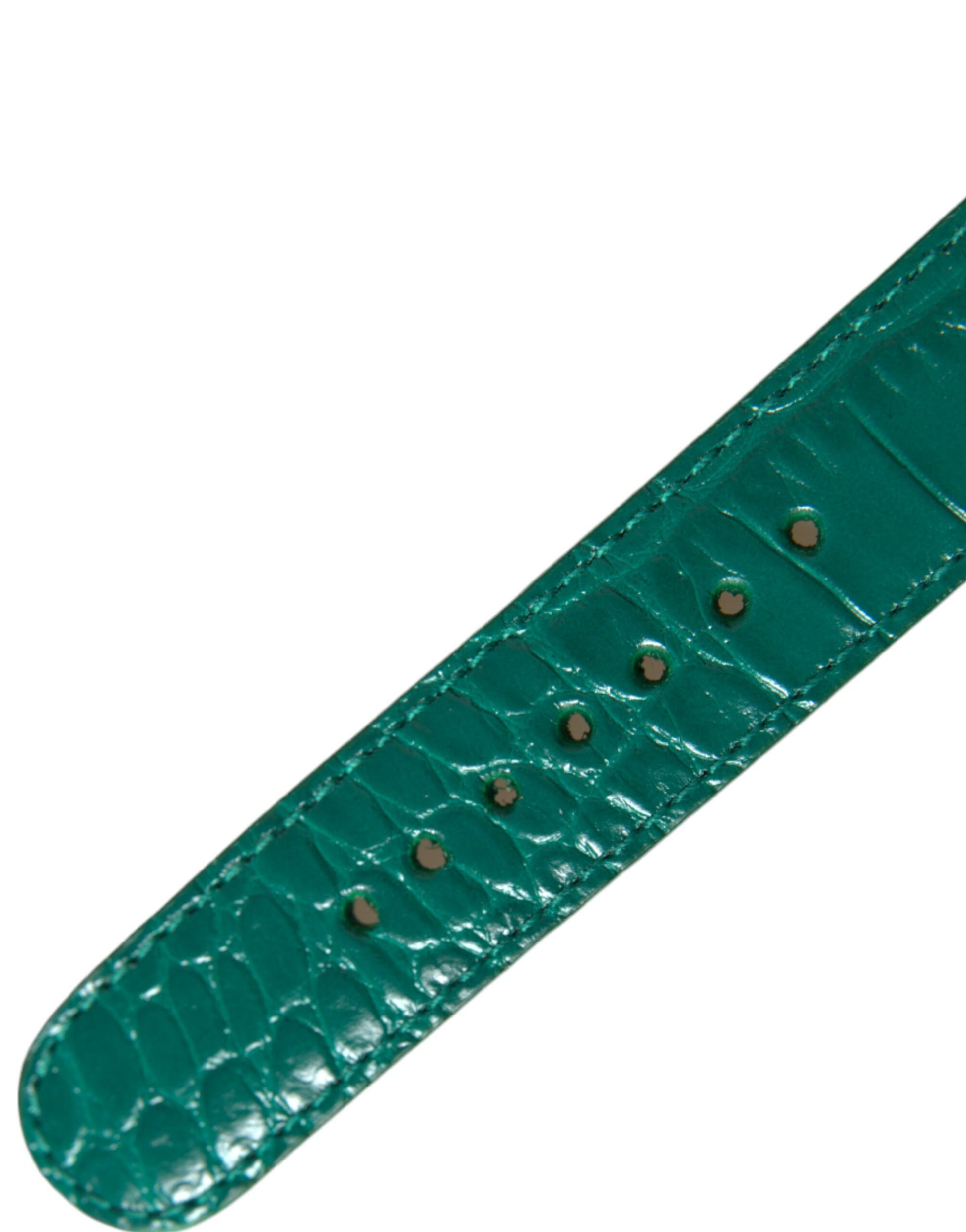 Dolce & Gabbana Elegant Green Leather Neck Band - KALAJ