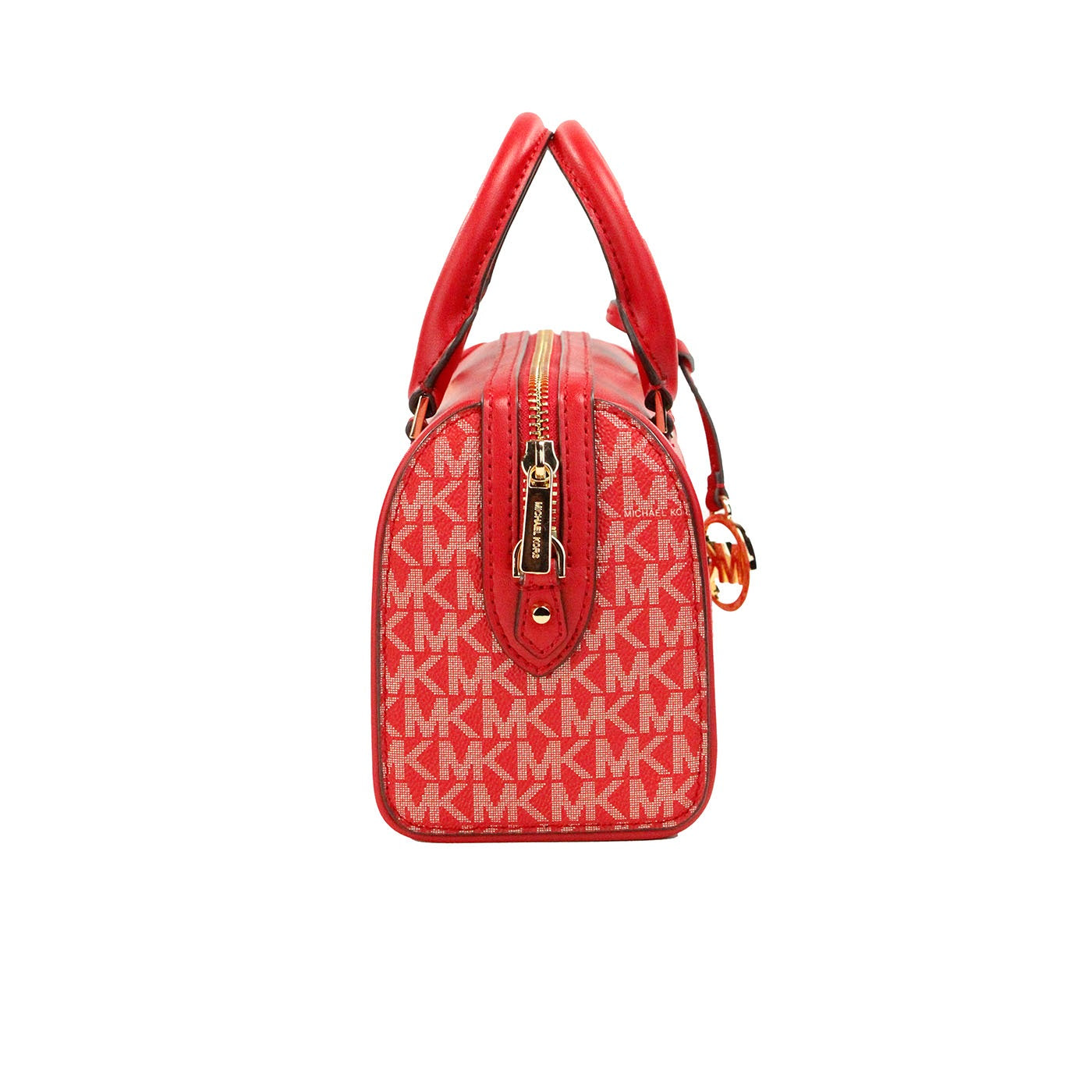 Michael Kors Travel XS Bright Red Signature PVC Duffle Crossbody Bag Purse - KALAJ