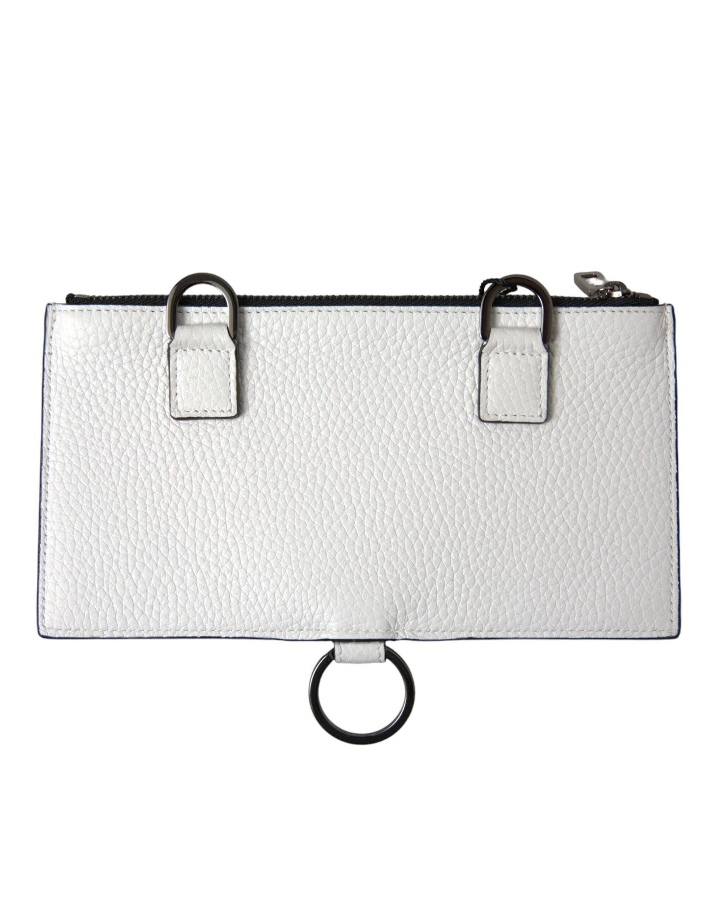 Dolce & Gabbana Elegant White Leather Crossbody Cardholder - KALAJ