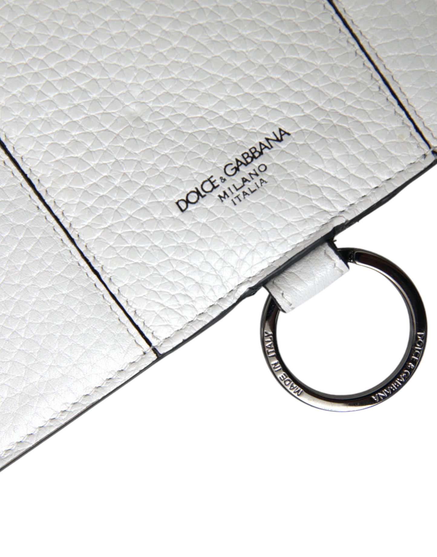 Dolce & Gabbana Elegant White Leather Crossbody Cardholder - KALAJ