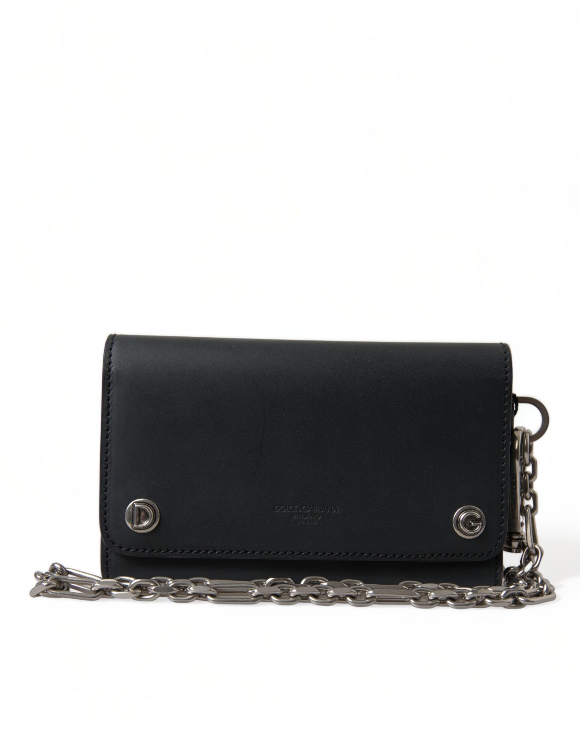 Dolce & Gabbana Elegant Black Leather Shoulder Bag - KALAJ