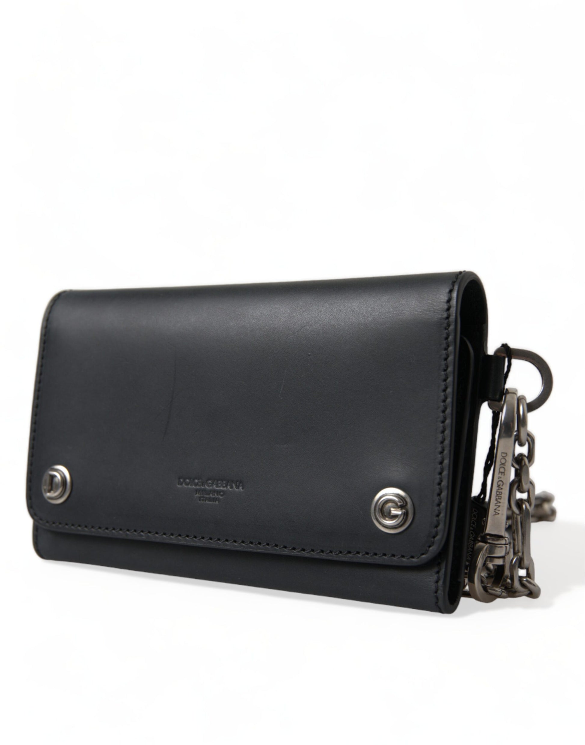 Dolce & Gabbana Elegant Black Leather Shoulder Bag - KALAJ