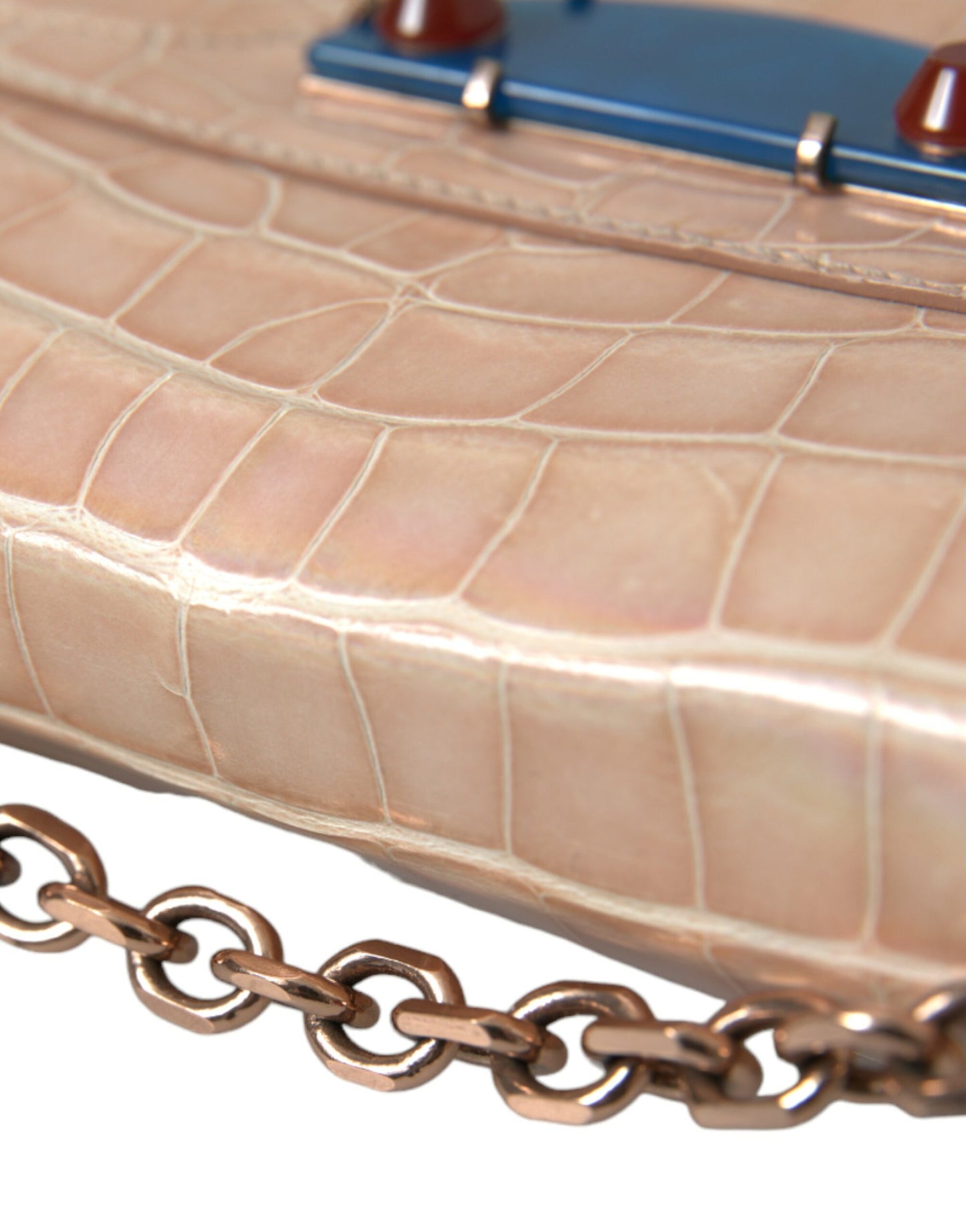 Balenciaga Elegant Mini Chain Beige Clutch for Evening Elegance - KALAJ