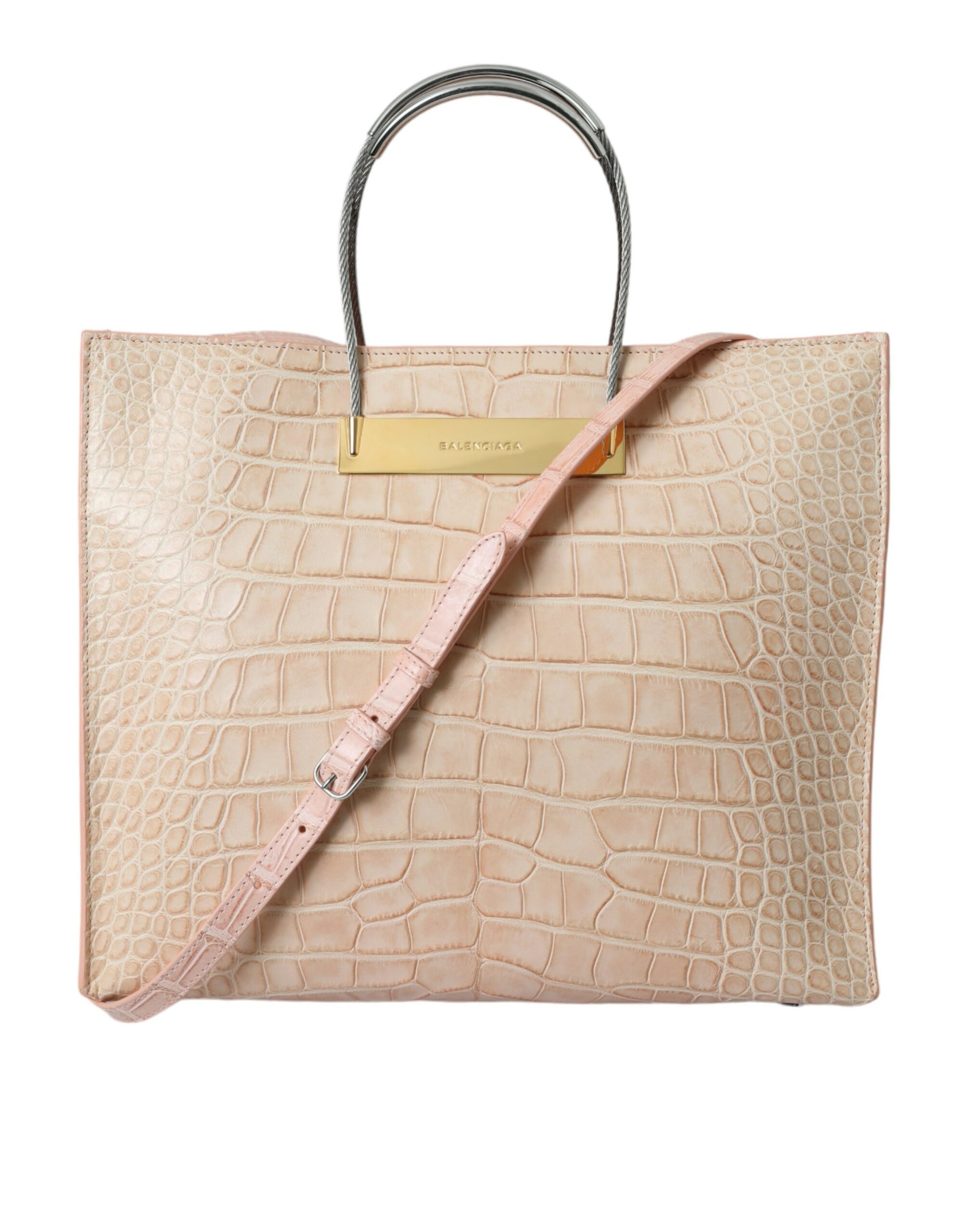 Balenciaga Alligator Leather Chic Pink Tote Bag - KALAJ