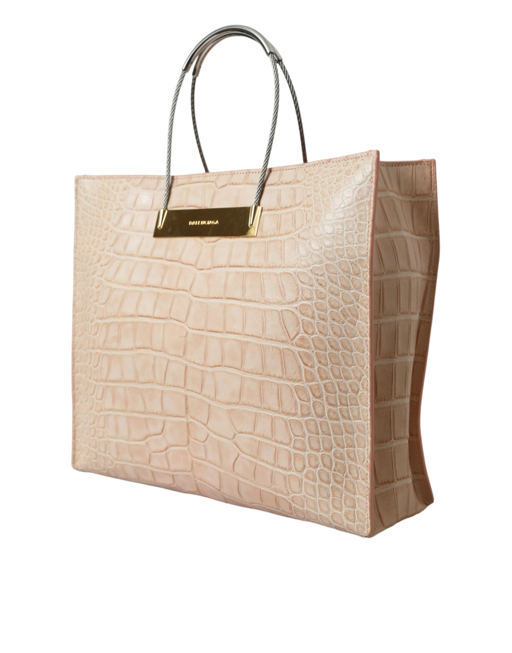 Balenciaga Alligator Leather Chic Pink Tote Bag - KALAJ