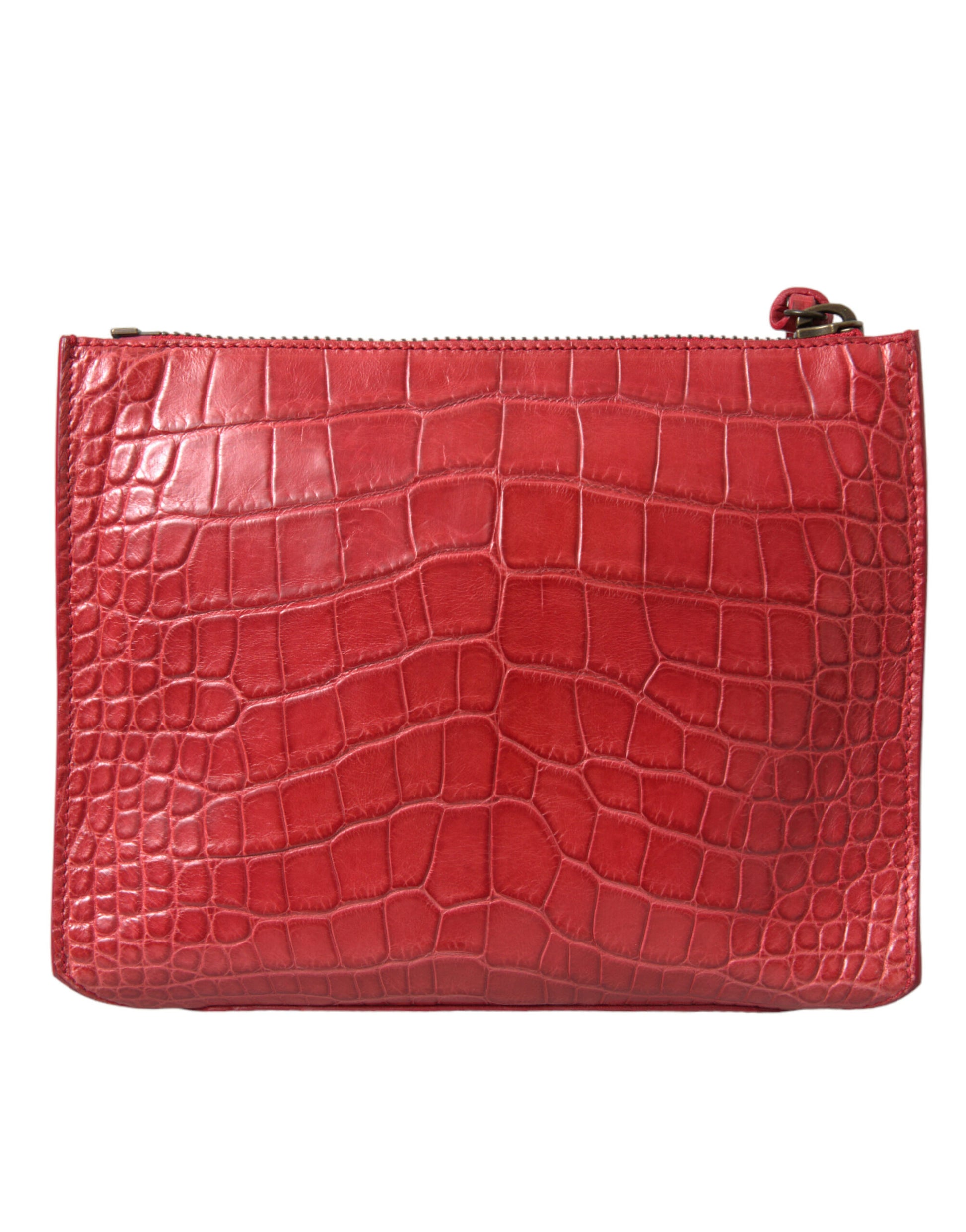 Balenciaga Exotic Red Alligator Leather Clutch - KALAJ