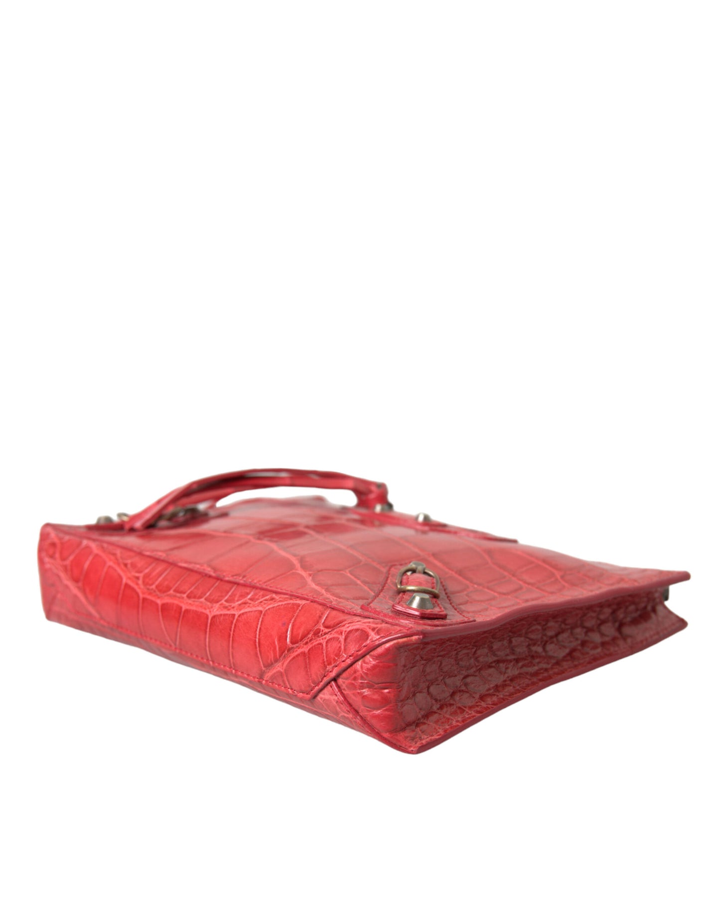 Balenciaga Exotic Red Alligator Leather Clutch - KALAJ