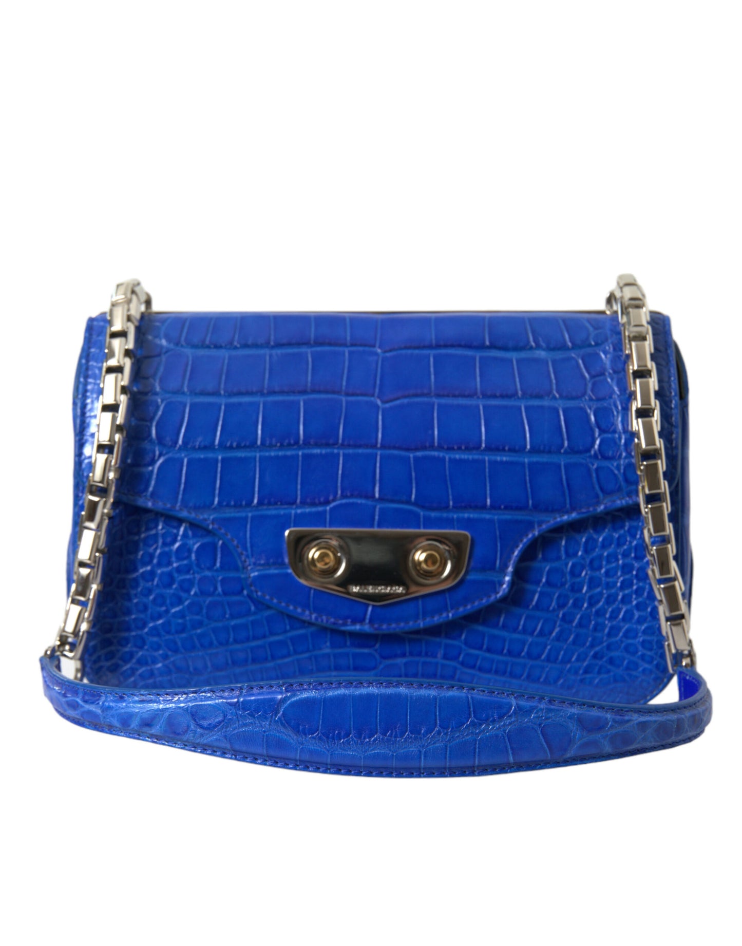 Balenciaga Alligator Skin Mini Shoulder Bag - Elegant Blue - KALAJ