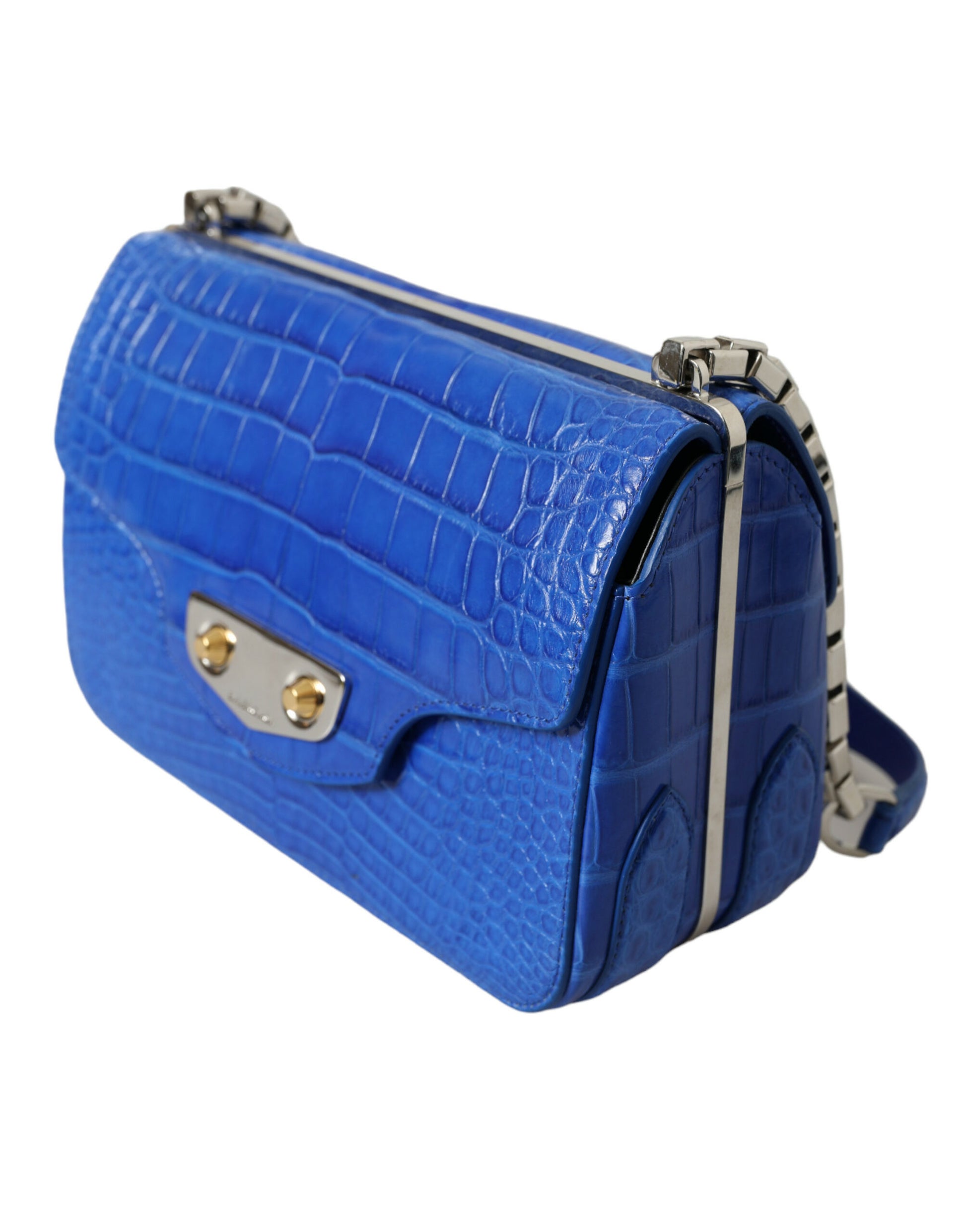 Balenciaga Alligator Skin Mini Shoulder Bag - Elegant Blue - KALAJ