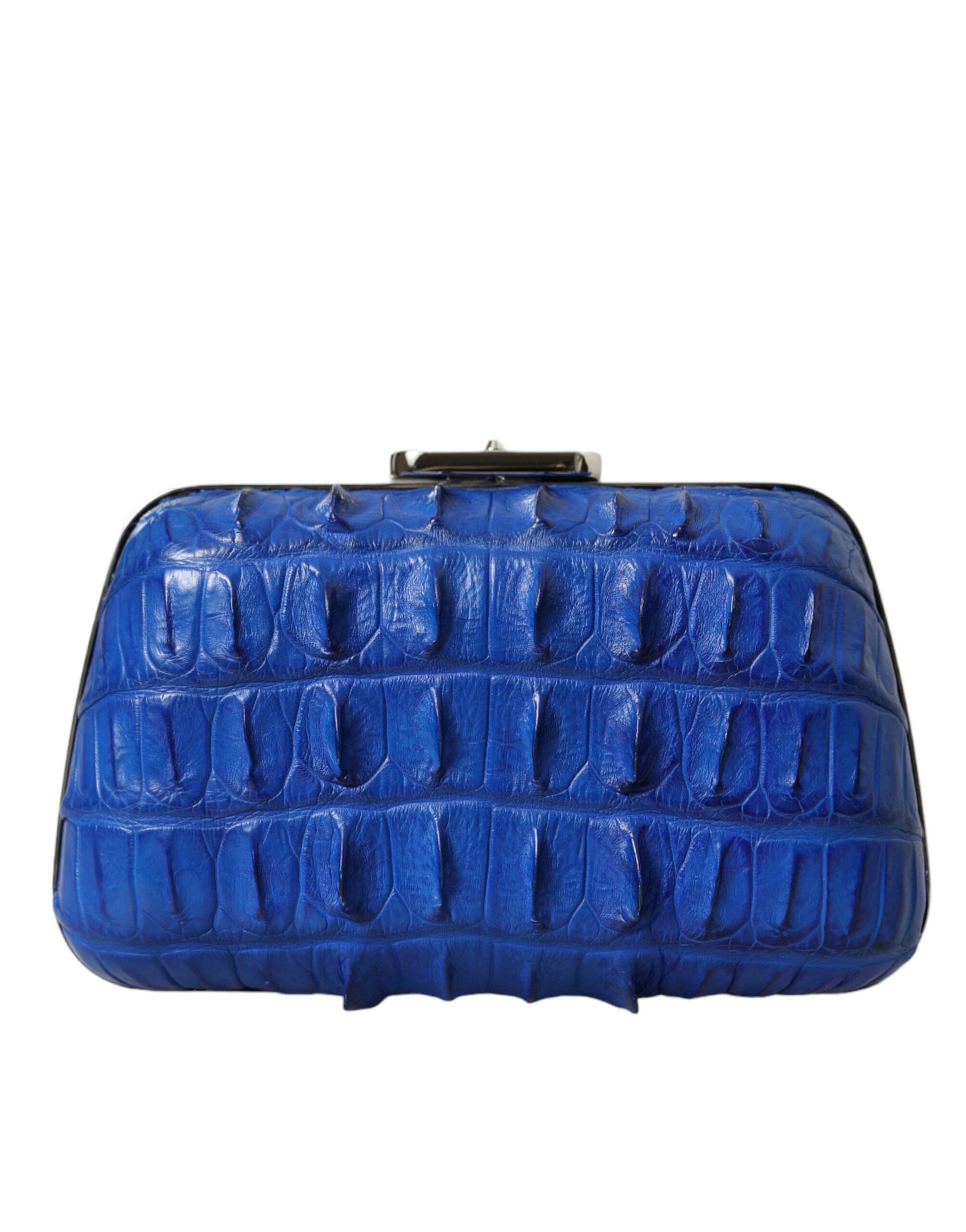 Balenciaga Electric Blue Crocodile Skin Clutch - KALAJ