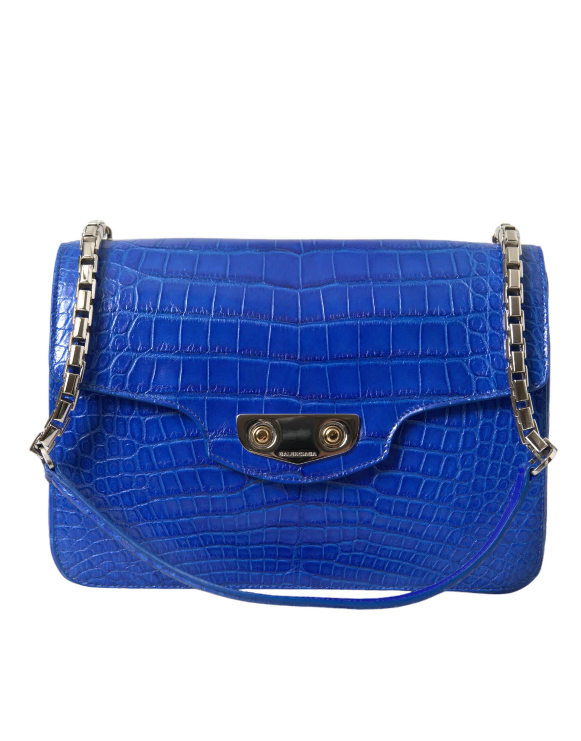 Balenciaga Chic Alligator Skin Chain Shoulder Bag - KALAJ