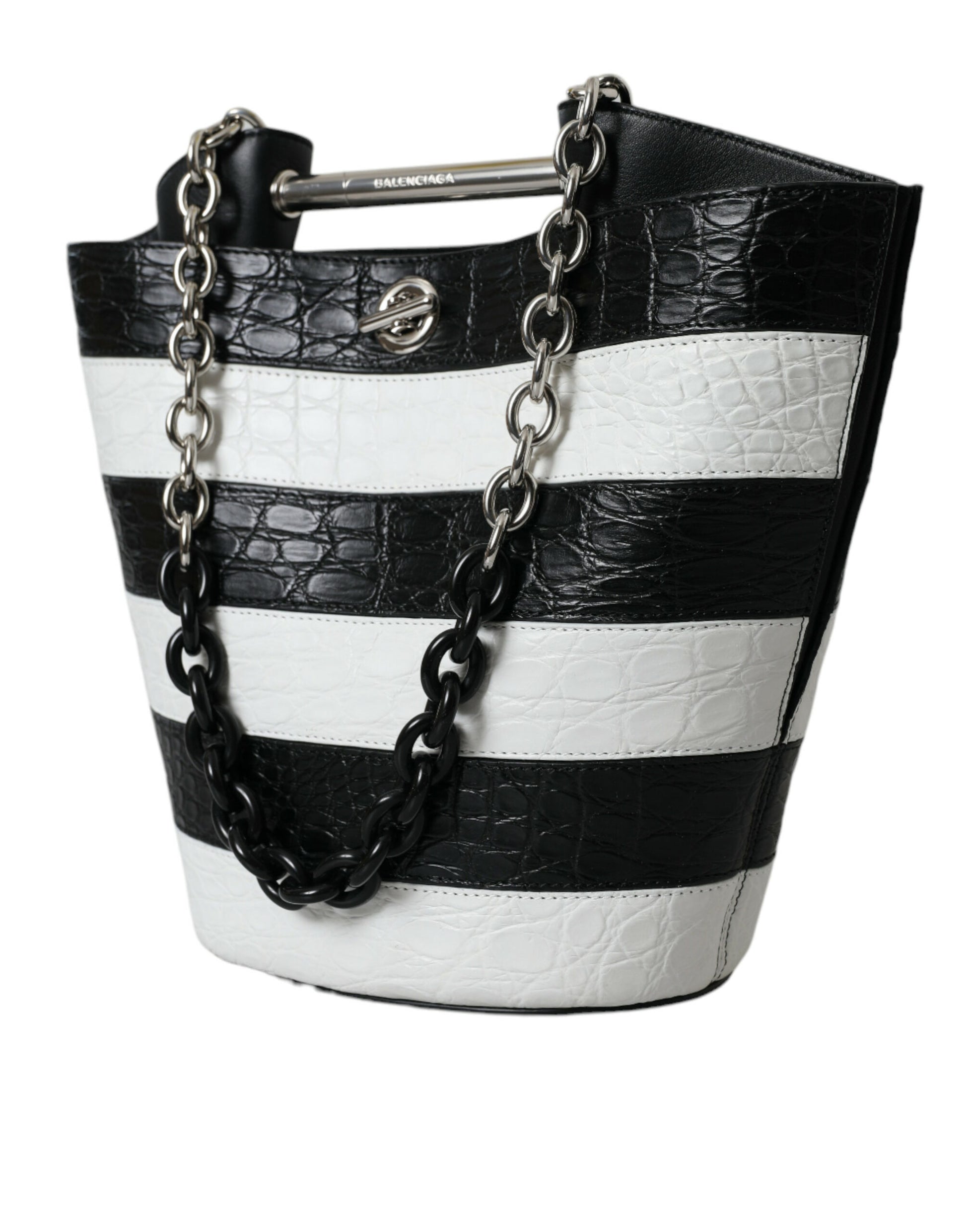 Balenciaga Chic Crocodile Leather Maxi Bucket Bag - KALAJ