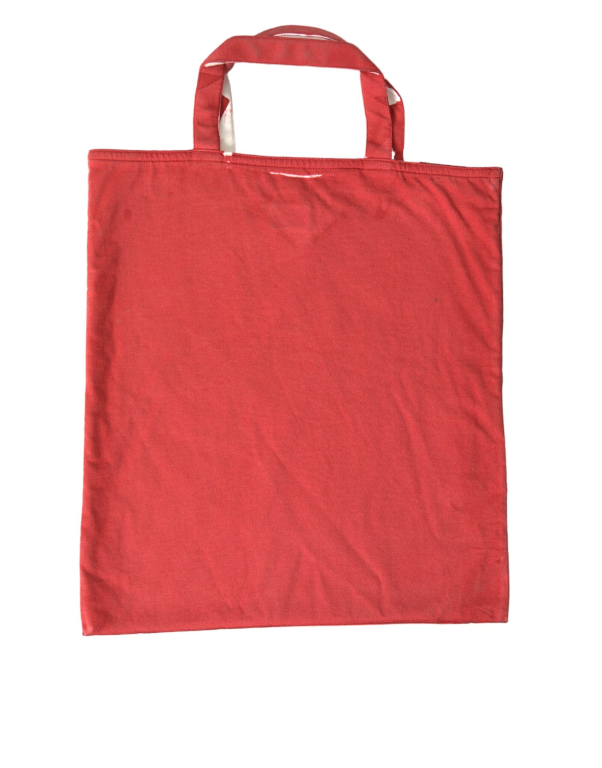 Prada Chic Red and White Fabric Tote Bag - KALAJ