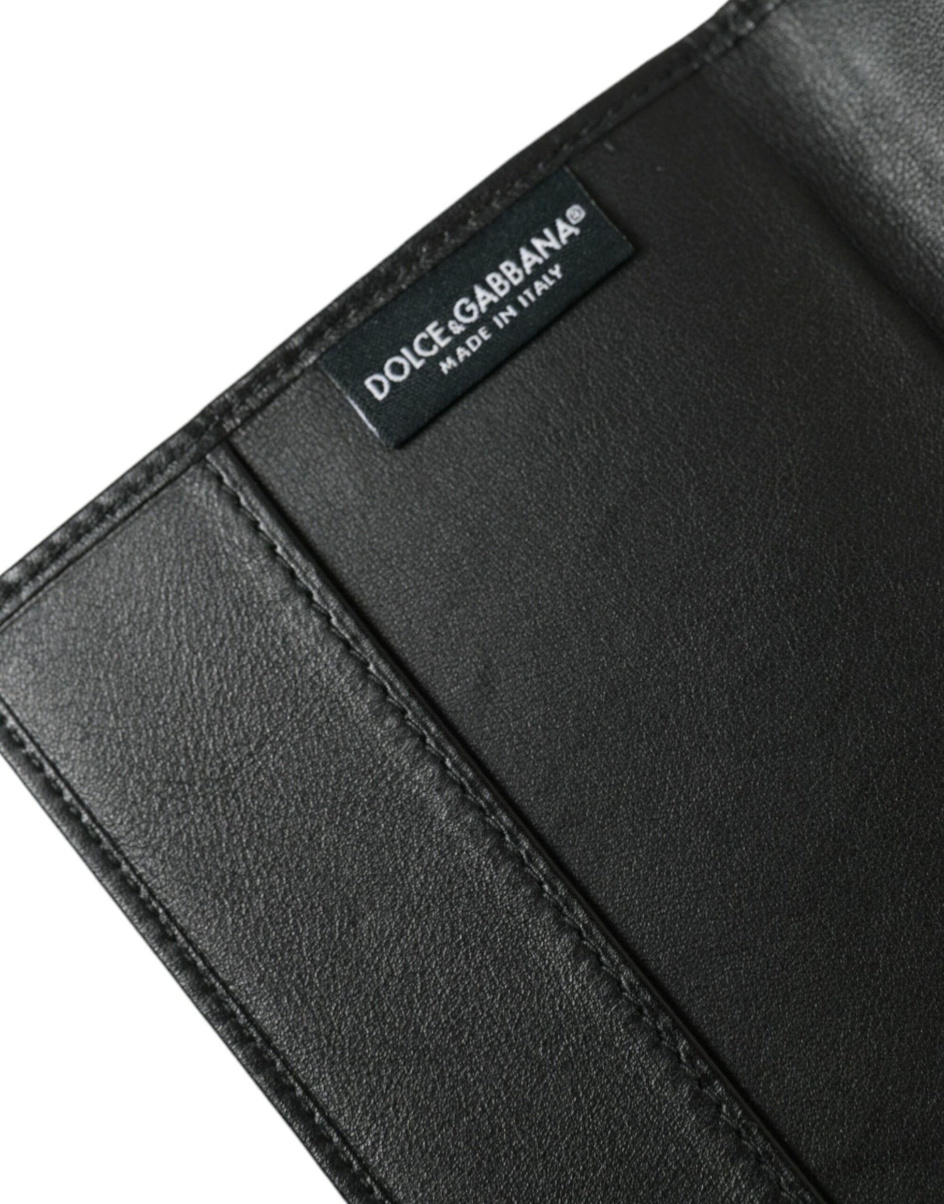 Dolce & Gabbana Black Exotic Skin Leather Long Bifold Passport Holder - KALAJ