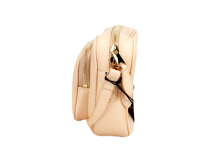 Burberry Small Branded Peach Pink Grainy Leather Camera Crossbody Bag - KALAJ