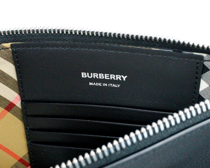 Burberry Peyton Monogram Black Leather Pouch Crossbody Bag Purse - KALAJ