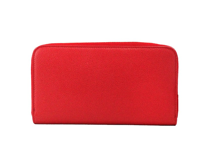 Burberry Elmore Red Embossed Logo Leather Continental Clutch Wallet - KALAJ