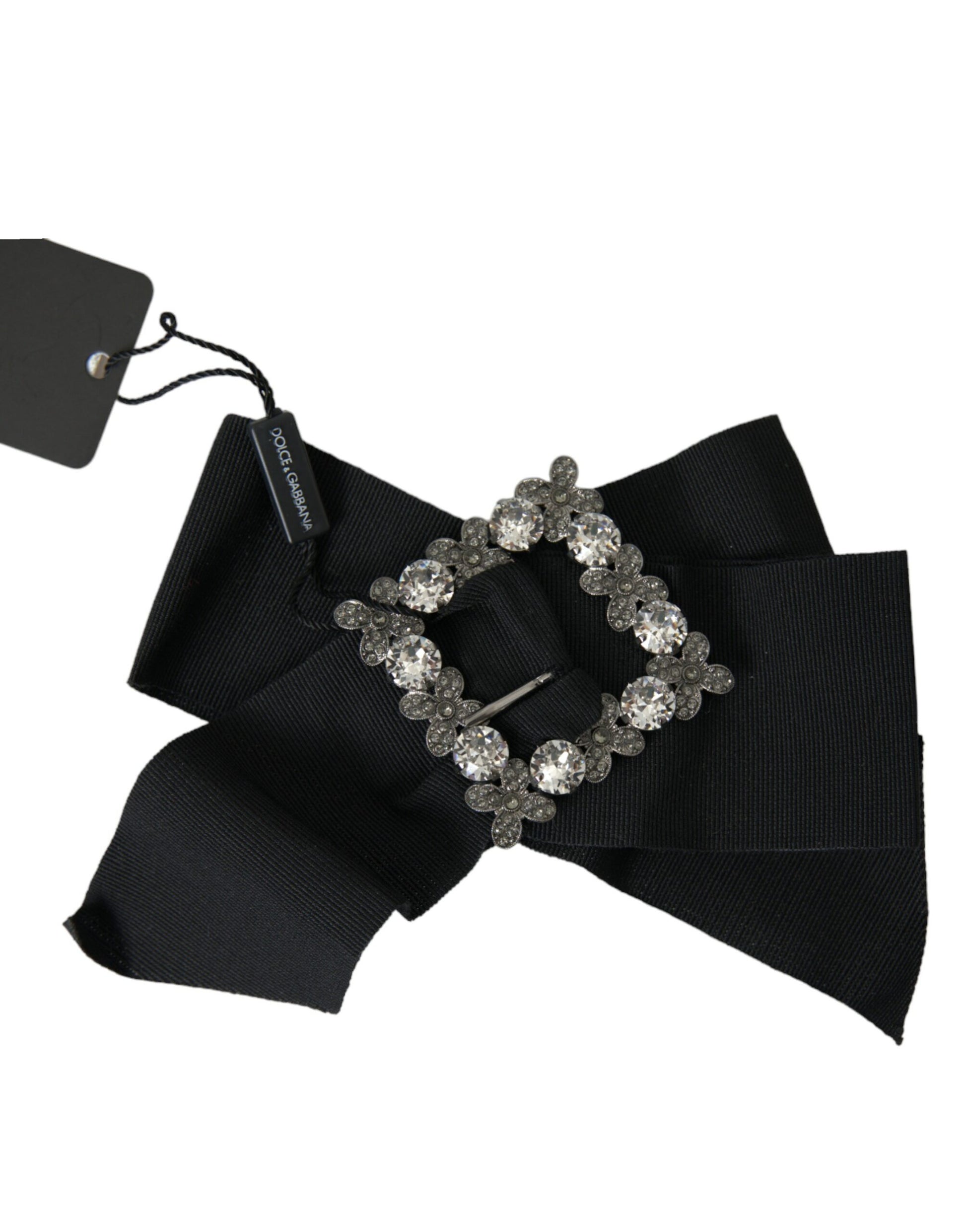 Dolce & Gabbana Black Swarovski Crystal Embellished Hair Clip - KALAJ