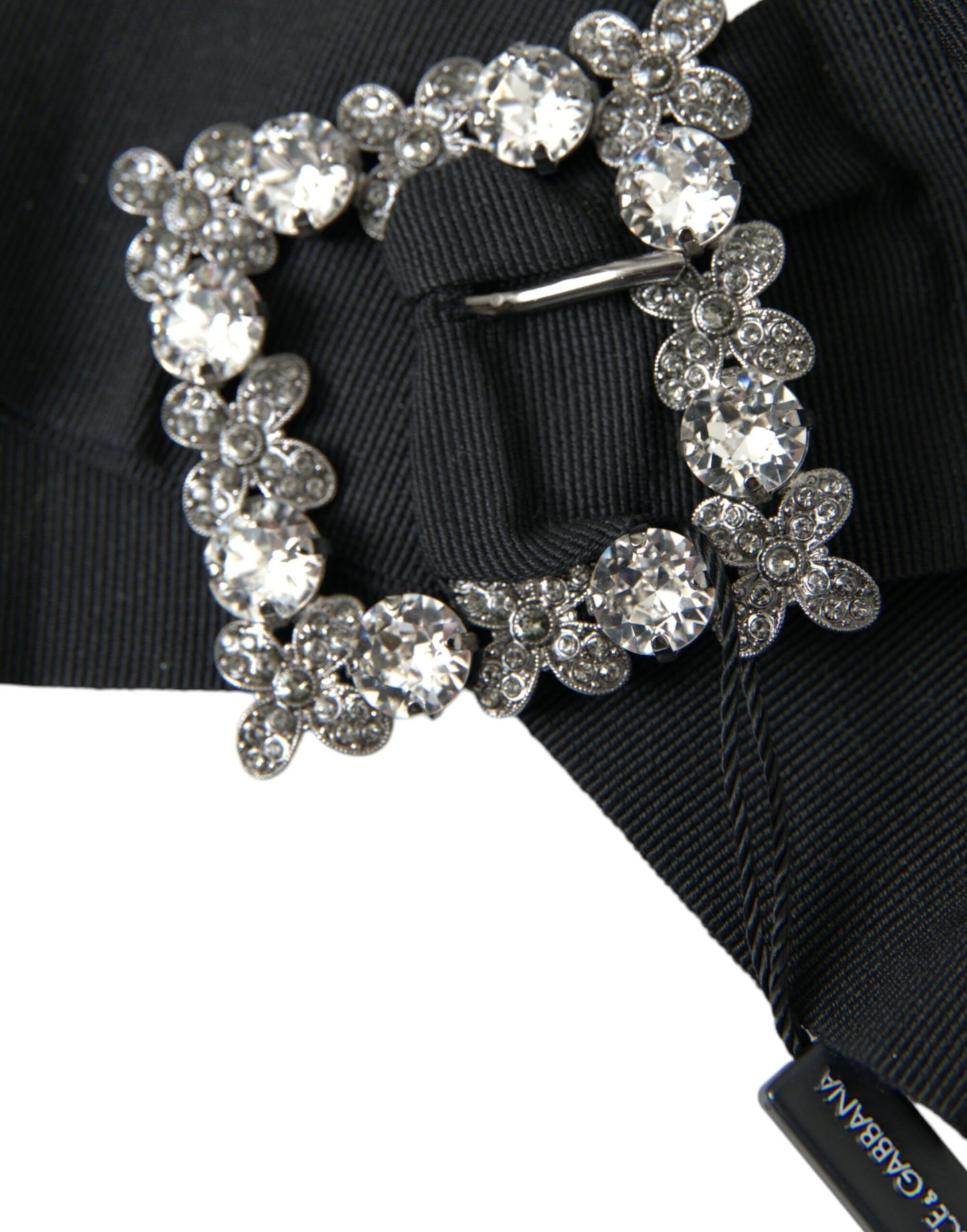 Dolce & Gabbana Black Swarovski Crystal Embellished Hair Clip - KALAJ