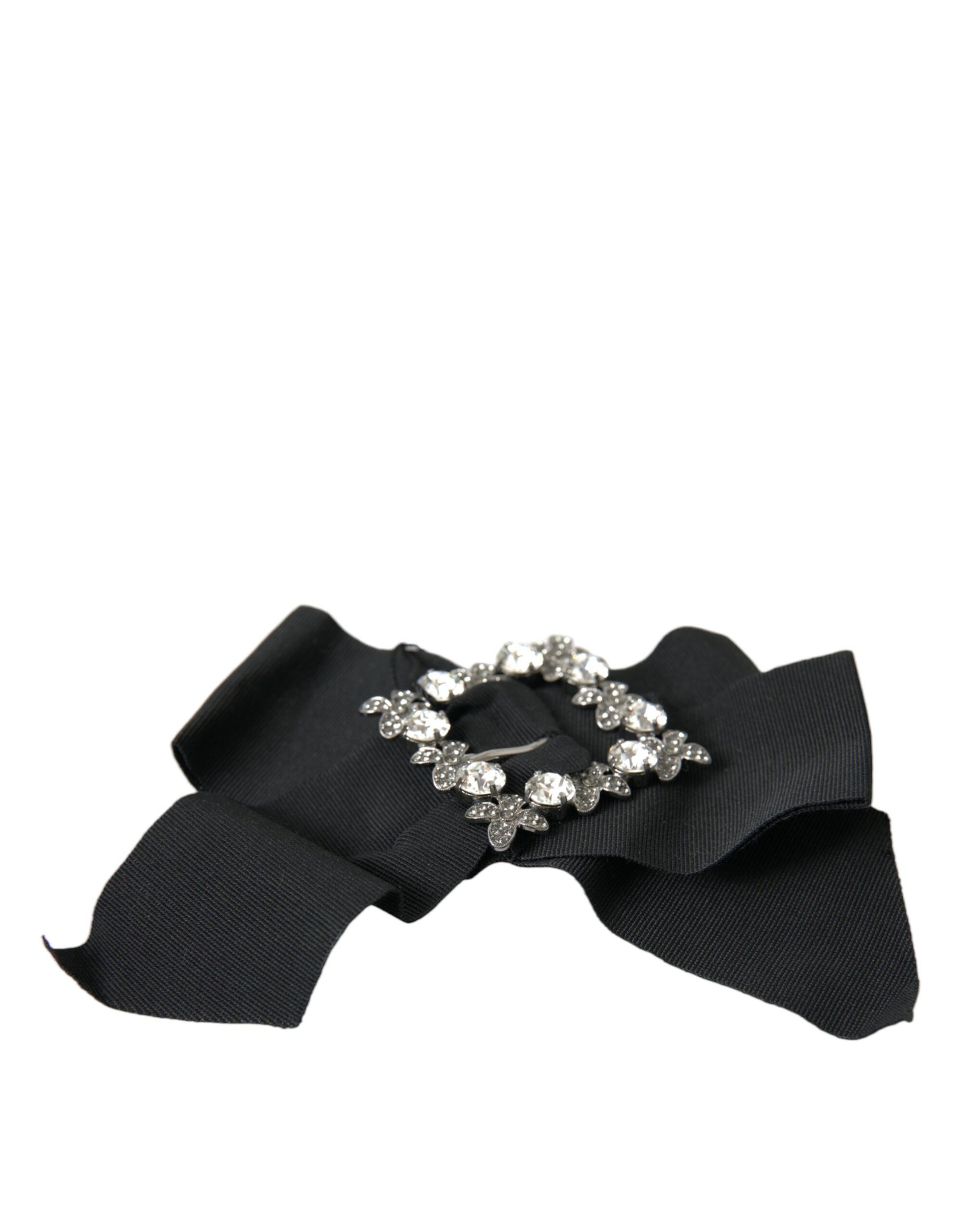 Dolce & Gabbana Black Swarovski Crystal Embellished Hair Clip - KALAJ