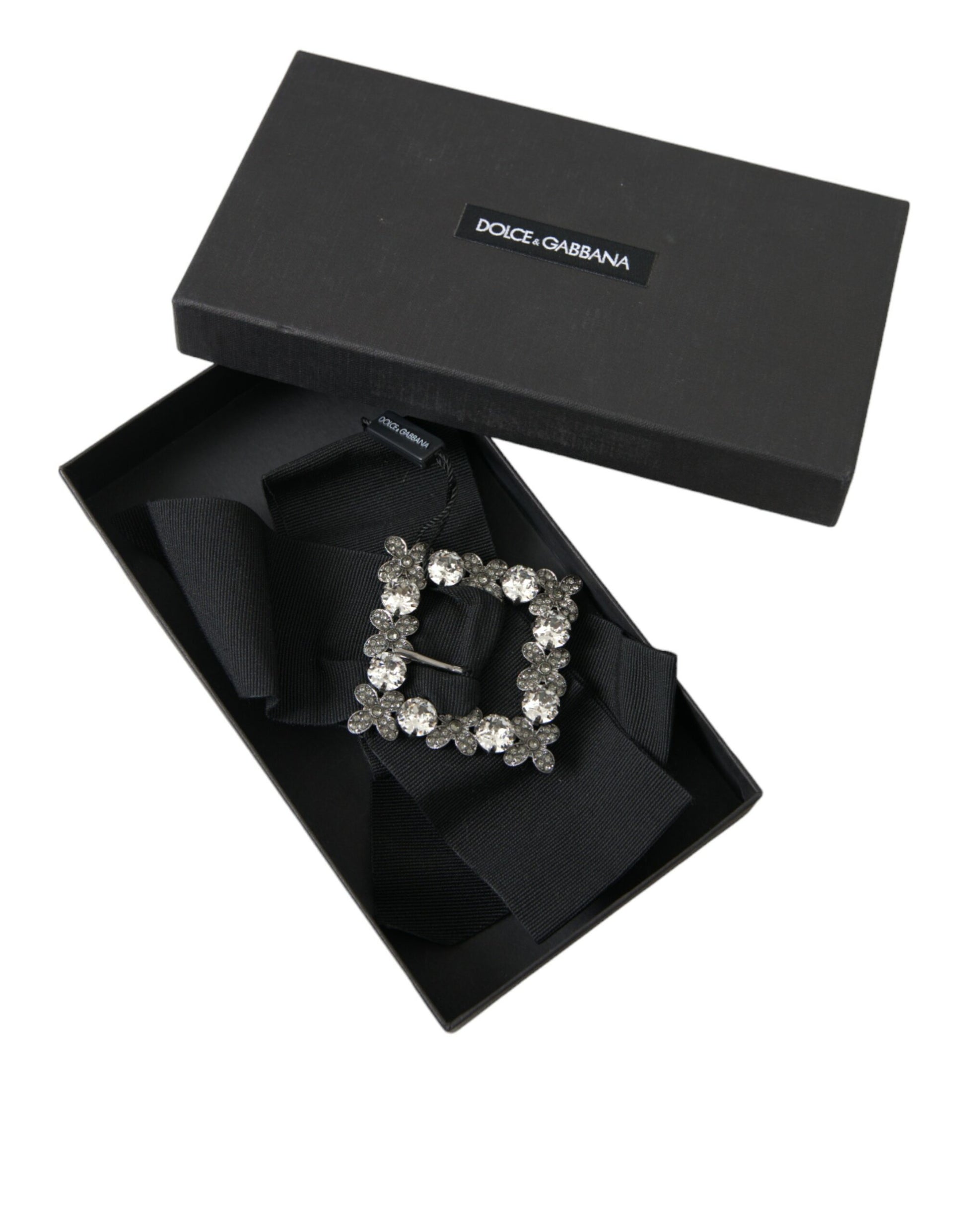 Dolce & Gabbana Black Swarovski Crystal Embellished Hair Clip - KALAJ