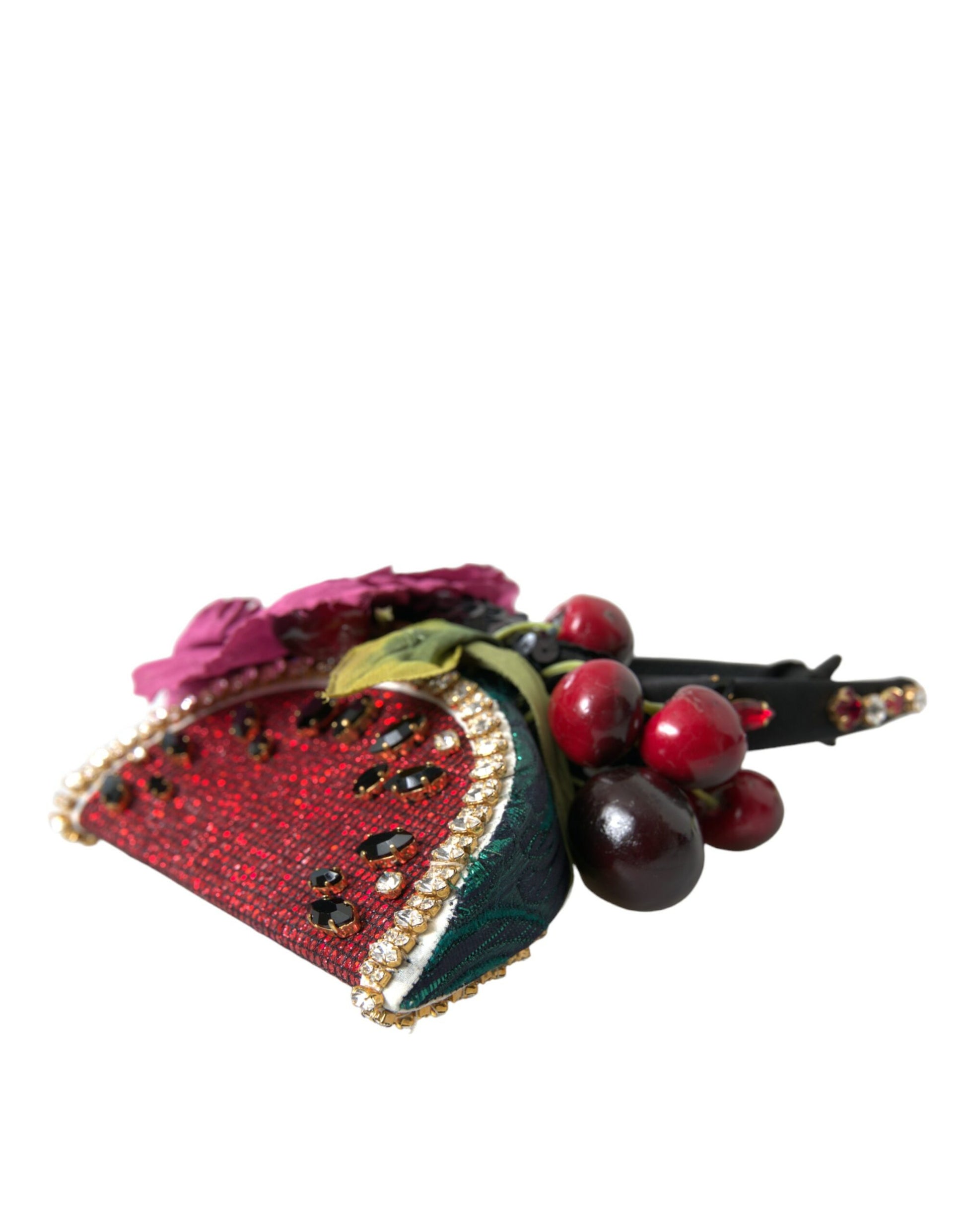 Dolce & Gabbana Red Watermelon Cherry Crystal Hairband Statement Diadem - KALAJ