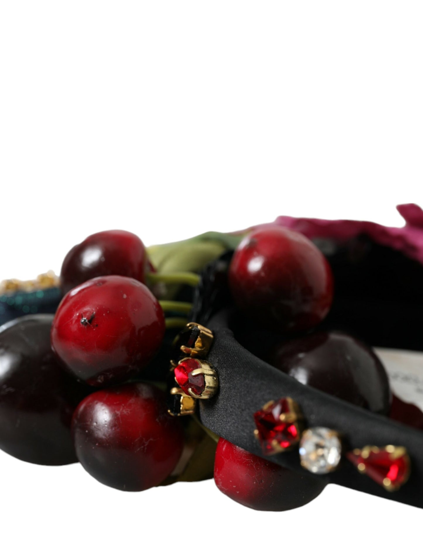 Dolce & Gabbana Red Watermelon Cherry Crystal Hairband Statement Diadem - KALAJ