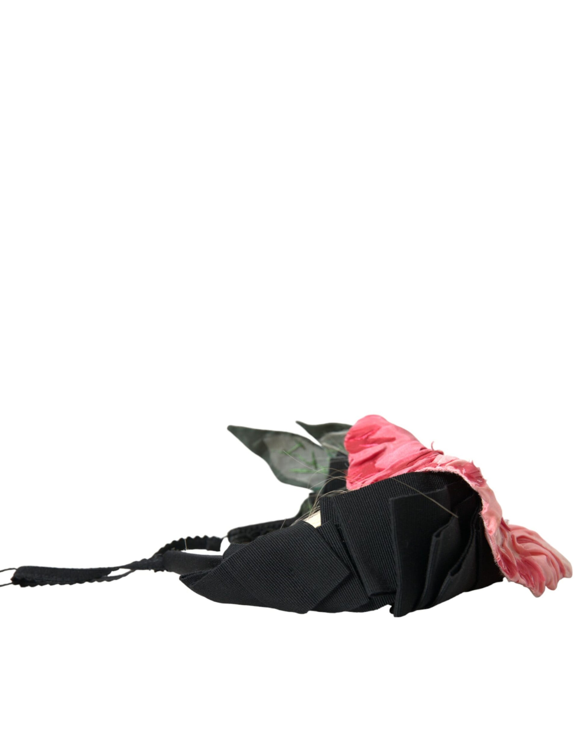 Dolce & Gabbana Black Viscose White Hair Parrucchiera Headband Diadem - KALAJ