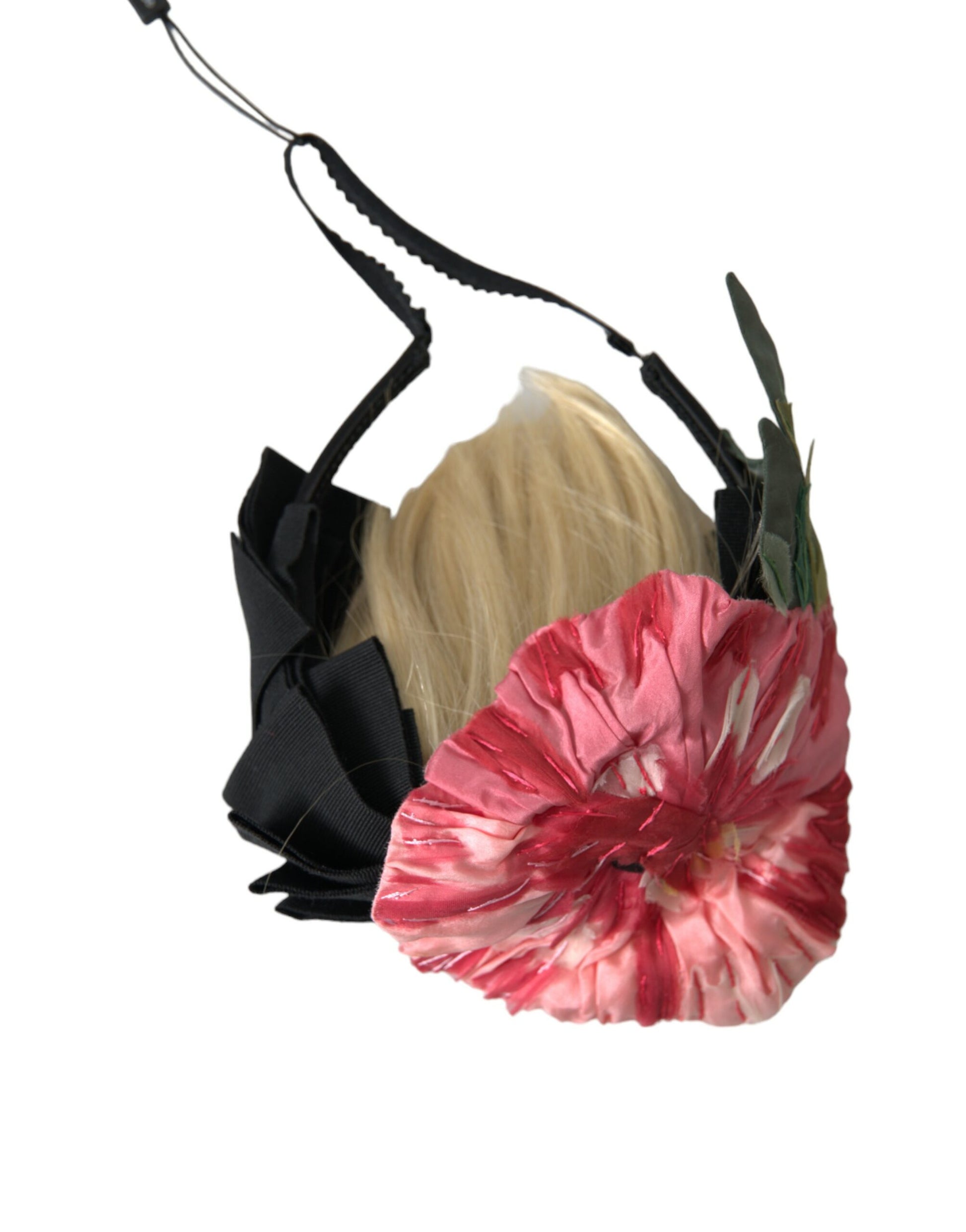 Dolce & Gabbana Black Viscose White Hair Parrucchiera Headband Diadem - KALAJ