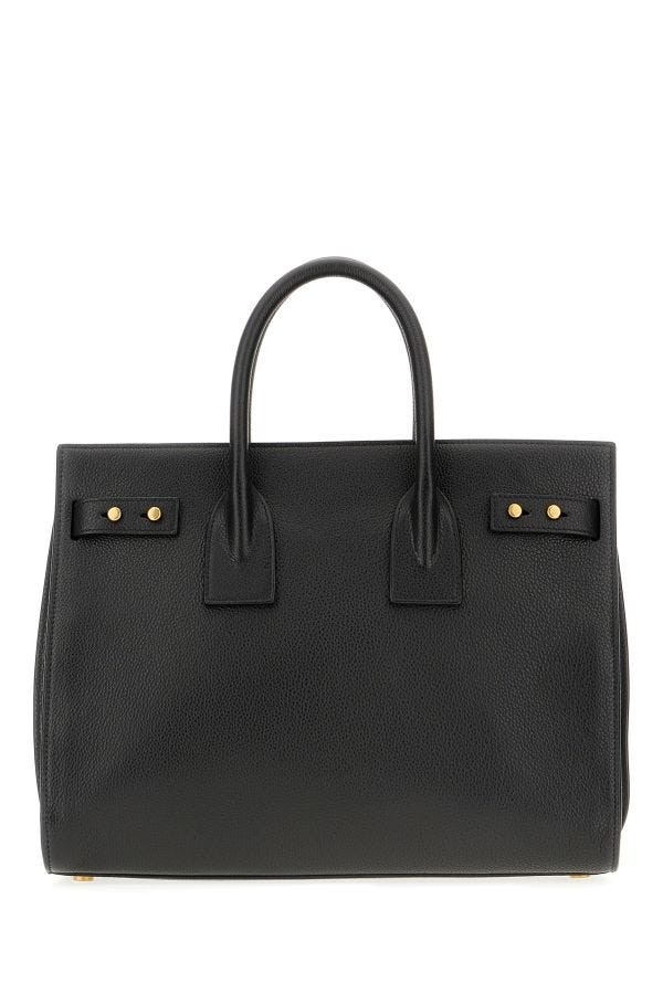 Saint Laurent Black Calf Leather Sac De Jour Handbag - KALAJ