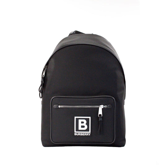 Burberry Abbeydale Branded Stamp Black Nylon Backpack Shoulder Bookbag - KALAJ