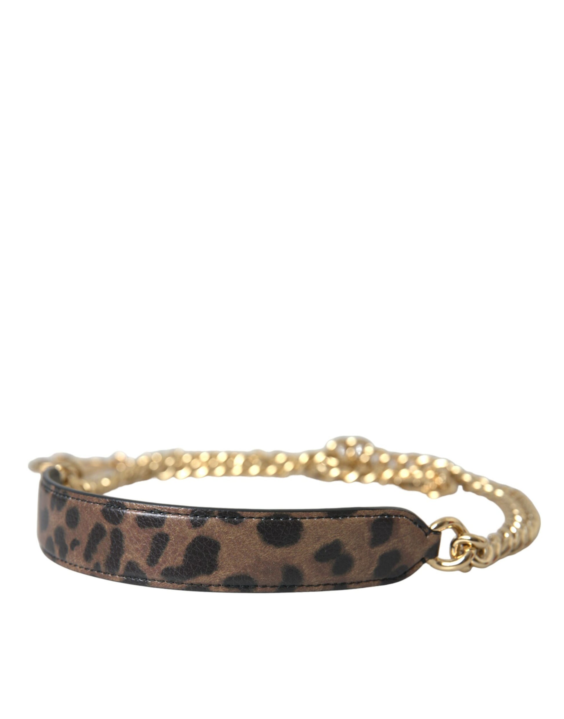 Dolce & Gabbana Brown Leopard Handbag Accessory Shoulder Strap - KALAJ