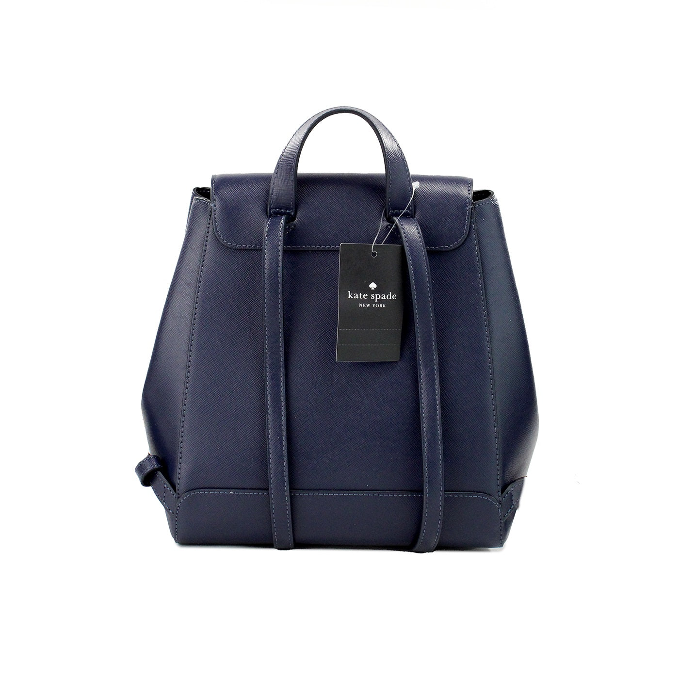 Kate Spade Madison Navy Saffiano Leather Medium Flap Shoulder Backpack Bag - KALAJ