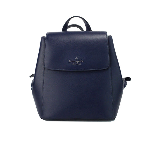 Kate Spade Madison Navy Saffiano Leather Medium Flap Shoulder Backpack Bag - KALAJ