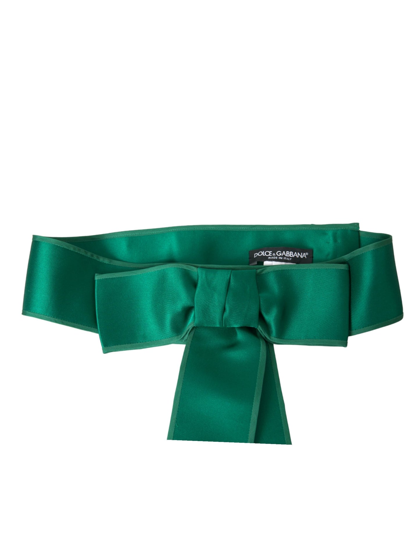 Dolce & Gabbana Green Silk Satin Waist Women Belt - KALAJ