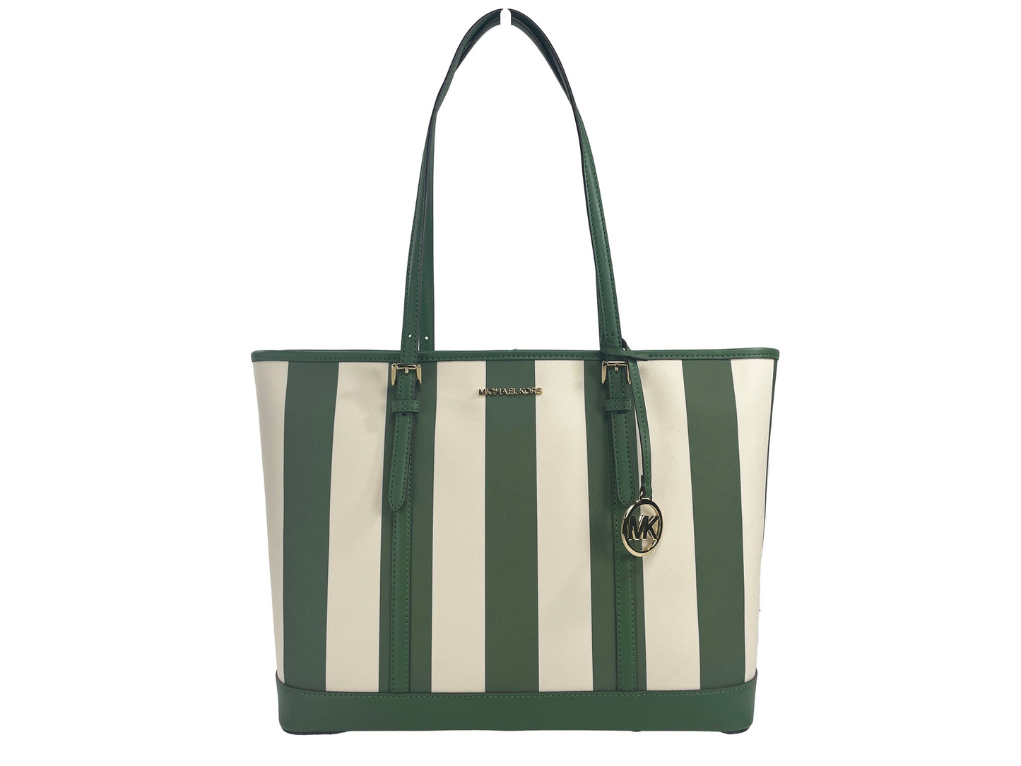 Michael Kors Jet Set Travel Large TZ Shoulder PVC Tote Bag Purse Fern Green - KALAJ