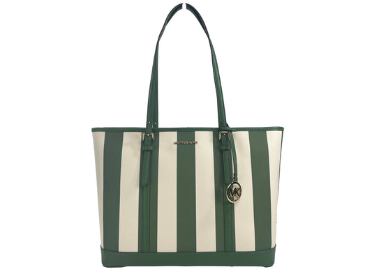 Michael Kors Jet Set Travel Large TZ Shoulder PVC Tote Bag Purse Fern Green - KALAJ