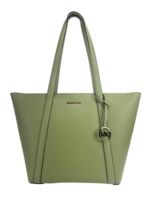 Michael Kors Large Pratt Shoulder Zip Tote Bag Light Sage - KALAJ