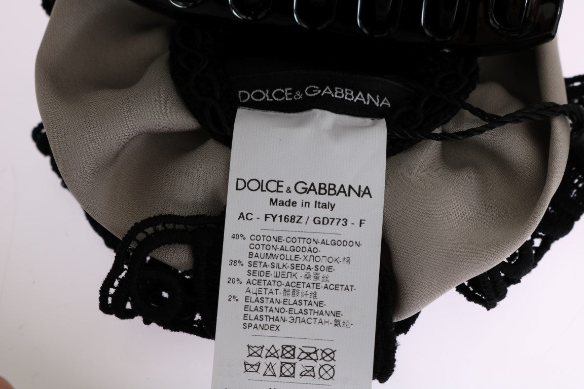 Dolce & Gabbana Elegant Floral Lace Hair Claw - KALAJ