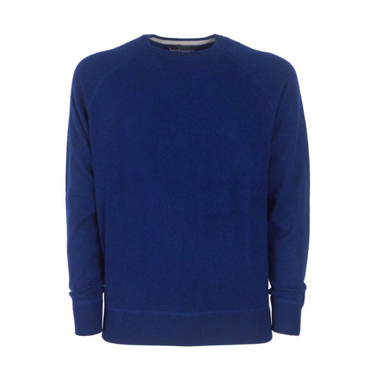 Emilio Romanelli Navy Blue Cashmere Crew Neck Sweater - Slim Fit