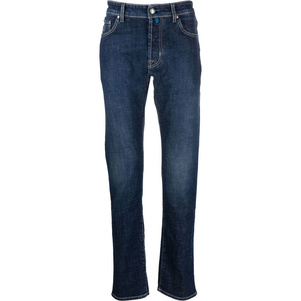 Jacob Cohen Exclusive Indigo Straight Leg Jeans with Bandana Detail